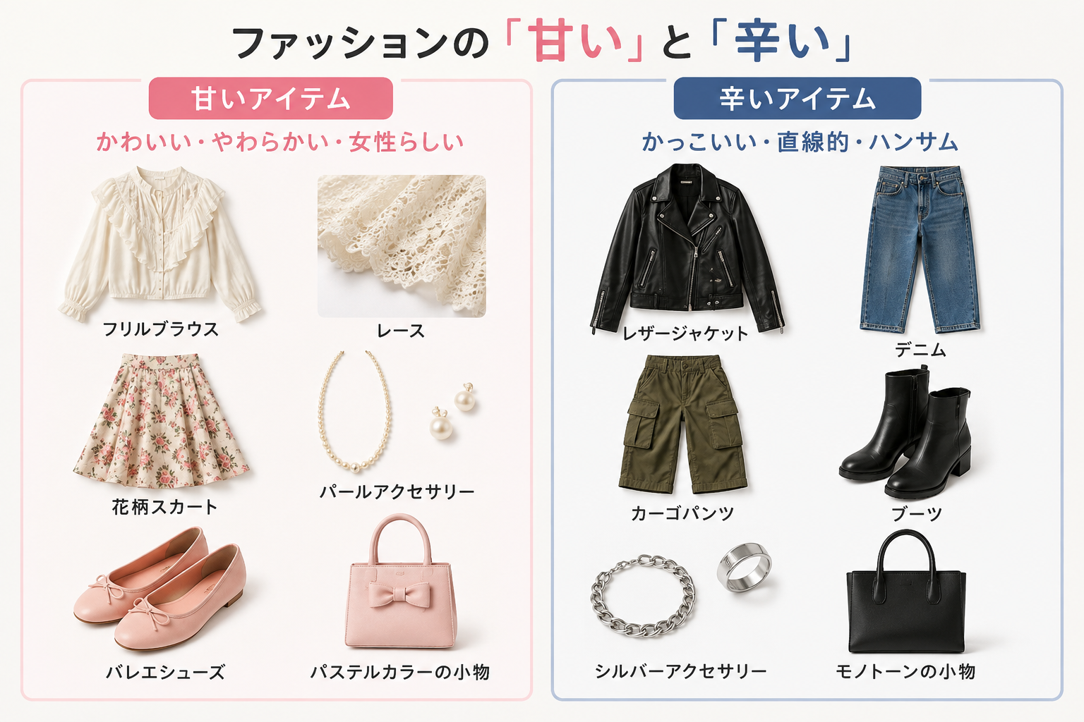 甘辛ファッションアイテム比較