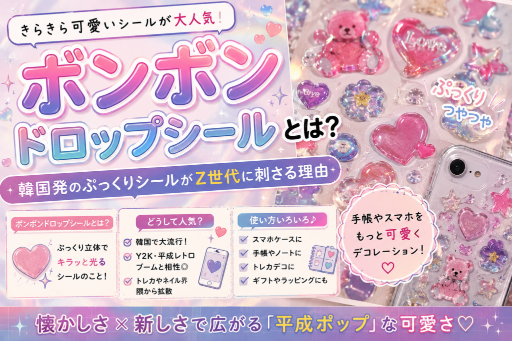 ぷっくり輝くボンボンドロップシール