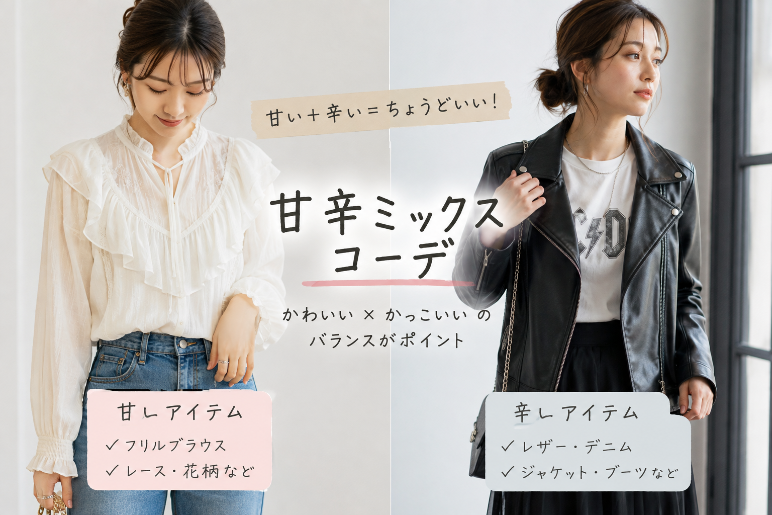 甘辛ミックスコーデ比較
