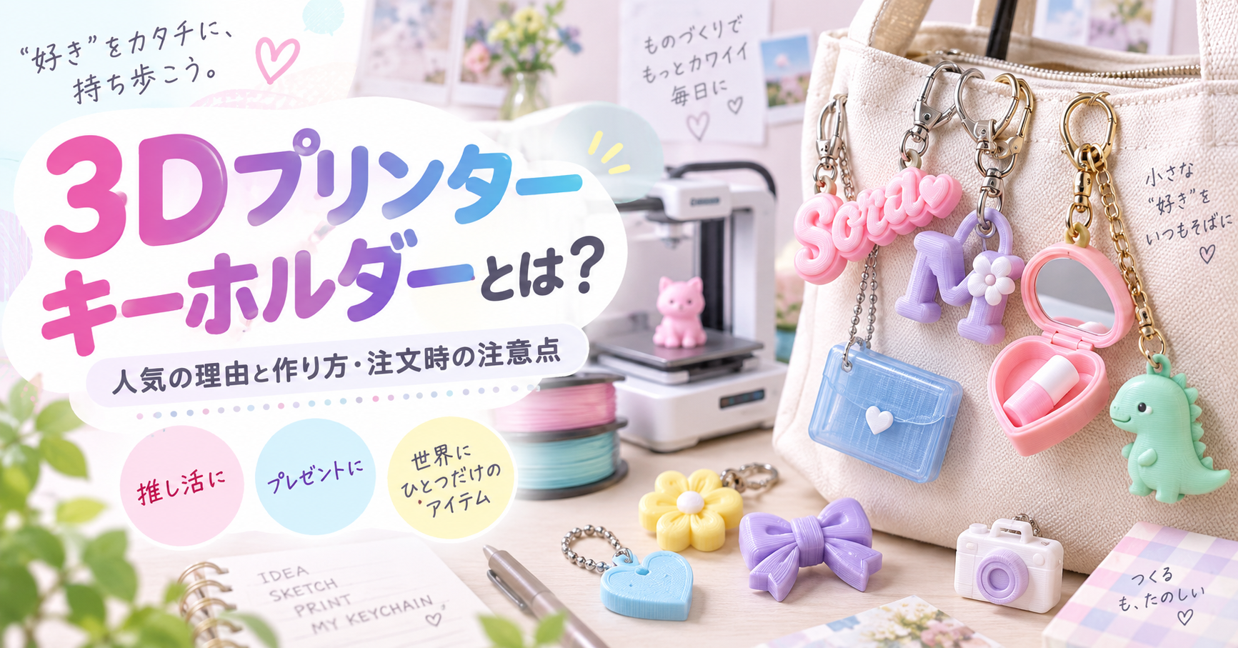3Dプリンターキーホルダーとは？人気の理由と作り方・注文時の注意点